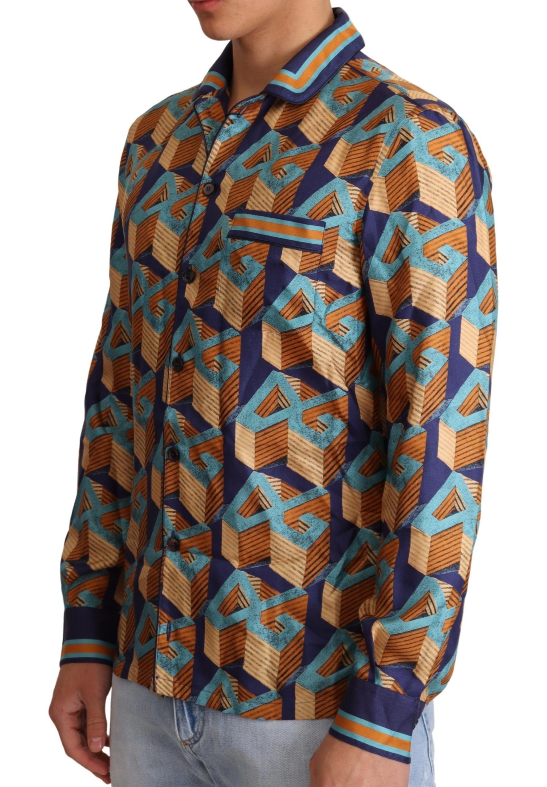 Dolce & Gabbana Çok Renkli DG Logolu İpek Erkek Üst Tişört